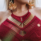 Conjunto Top con Hombreras y Falda